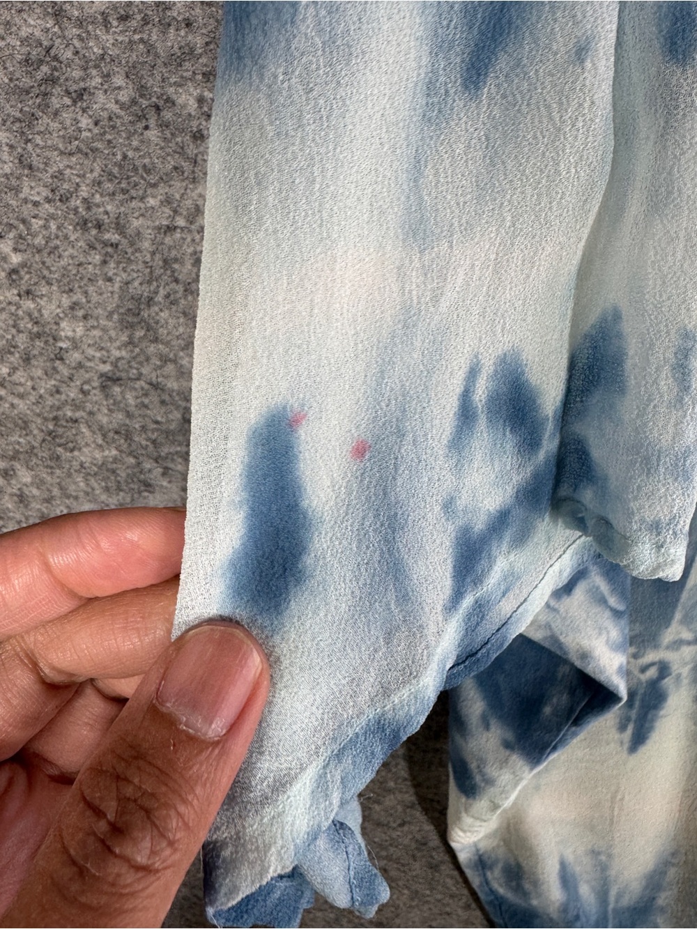 Gypsy 05 Silk Tie Dye Blouse Blue White Medium Boho Resort Top Summer Vacay - Picture 3 of 16